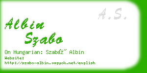 albin szabo business card